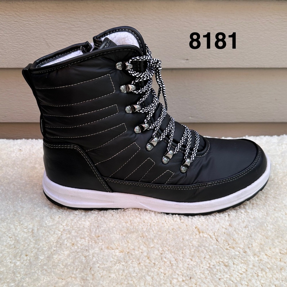 Khombu Alta Spirit Womens 10M Black Waterproof Faux Fur Lined Winter Snow Boots